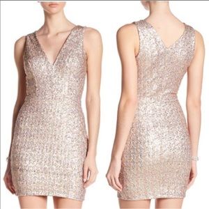 Dress the Population Gold and Silver Sequins Dress